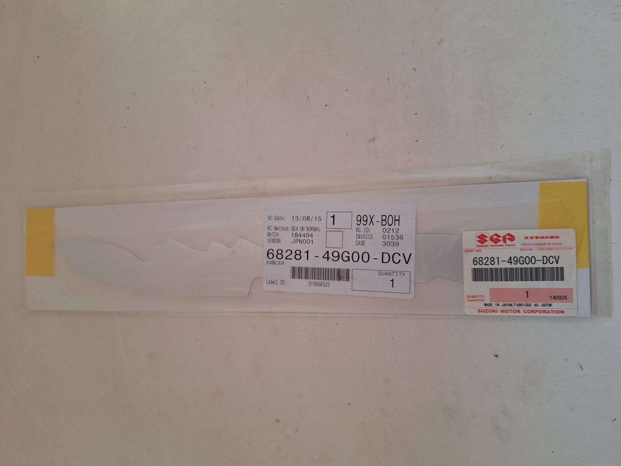 Picture of SUZUKI  AUFKLEBER  68281-49G00-DCV